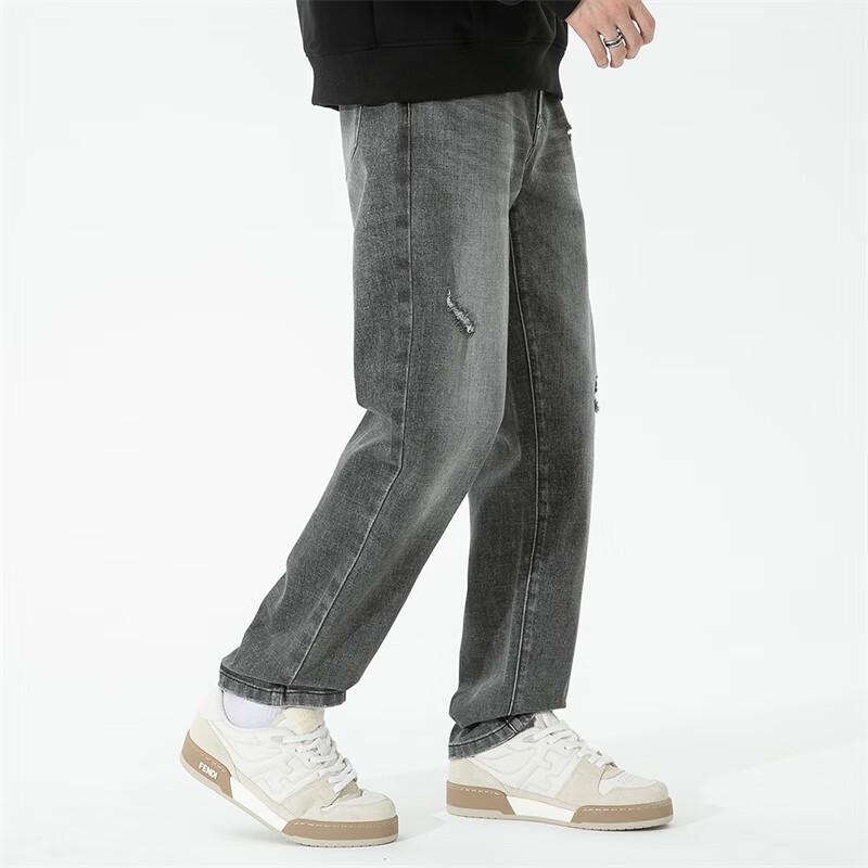Mark Fairwhale Trendy Ripped Men's Vintage Straight-Leg Jeans