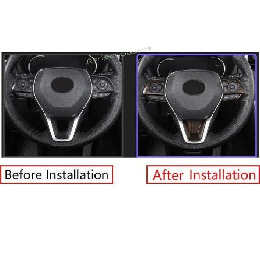 For Toyota RAV4 2019-2023 2024 Matte Wood Grain Steering Wheel Button Frame Trim