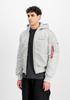 Winter Jacket Alpha Industries MA-1 ZH Back Print (128113) Zip Hood Back Print Bomber Jacket (128113) Pastel Gray