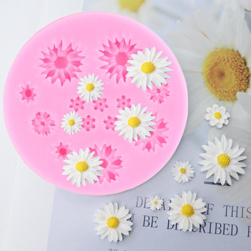 Daisy Wild Chrysanthemum Flower Silicone Mould DIY Cupcake Baking Moulds Daisy Fondant Mould Cake Decorating Tools Chocolate Candy Resin Mould