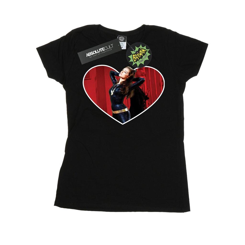DC Comics Womens/Ladies Batman TV Series Catwoman Heart Cotton T-Shirt
