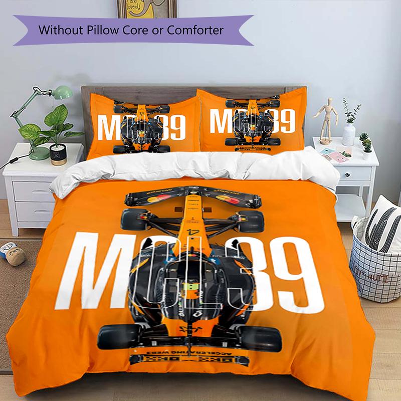 3pcs Landos Norris Racing1 Design Cover Set - HD Printed Bedding with 1 Cover and 2 Pillowcases - Perfect for Home and Dorm Decor