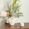 Ceramic Ginkgo Leaf Flower Vase, Artistic Leaf Shape Floral Container, Decorative Vase for Home Office Living Room Table Centerpiece