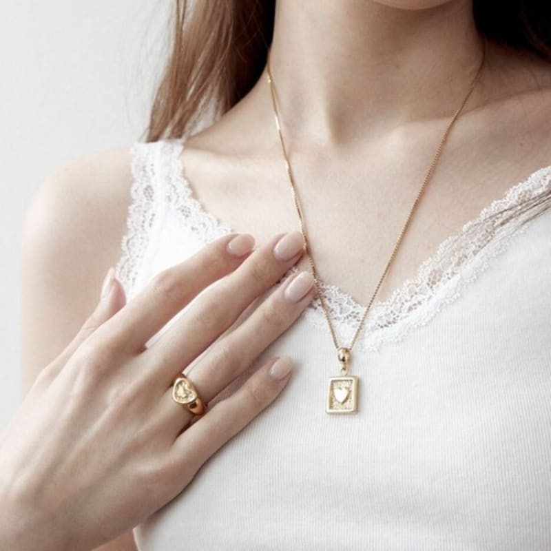 Salted Love Frame Heart Ring