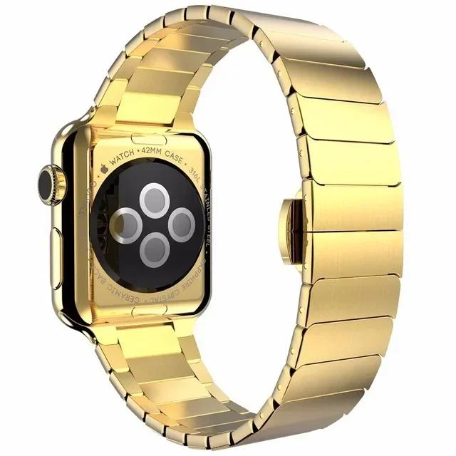 Stainless Steel Band for Apple Watch Ultra 2 49mm 46mm 45 44 42 Luxury Metal Frost Strap Bracelet for IWatch Series10 9 8 7 6 SE