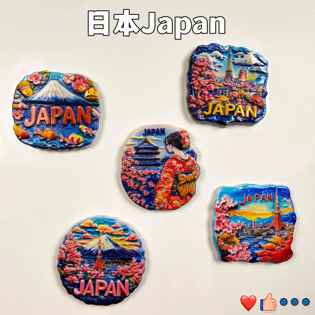 Japan Tokyo Tower Mount Fuji Hokkaido Resin Fridge Magnet Stickers Travel Souvenir Gift Landscape Refrigerator Magnet Home Kitchen Decor