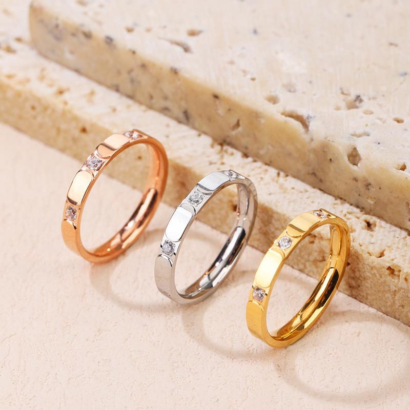 Japanese-Korean High-End Light Luxury Micro-Inlaid Ring - Classic & Durable Women's Fashion