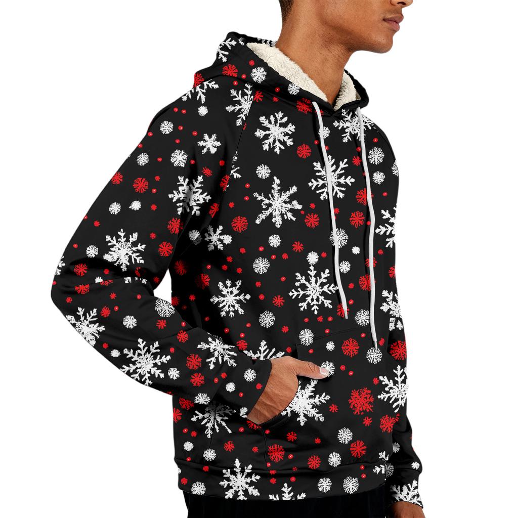 Pánská ležérní fleecová mikina s dlouhým rukávem a kapsami