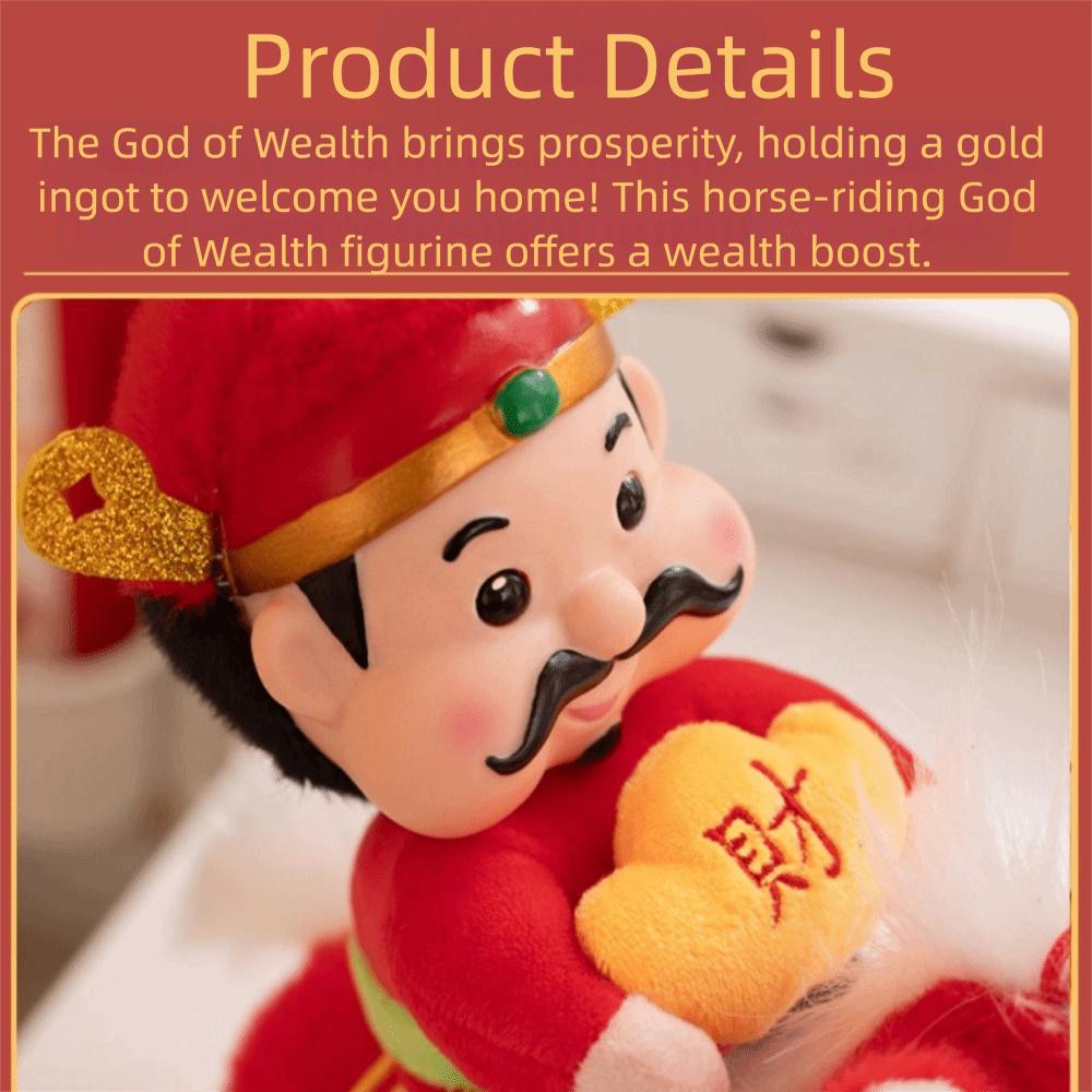 Colorful Horse Plush Doll God of Wealth Cartoon Steed Doll Zodiac Pony Figurine Home Decoration