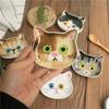 Japan Ceramic cartoon cat sauce dish Creative cute cat face shape condiment dish small plates Home kitchen supplies tableware