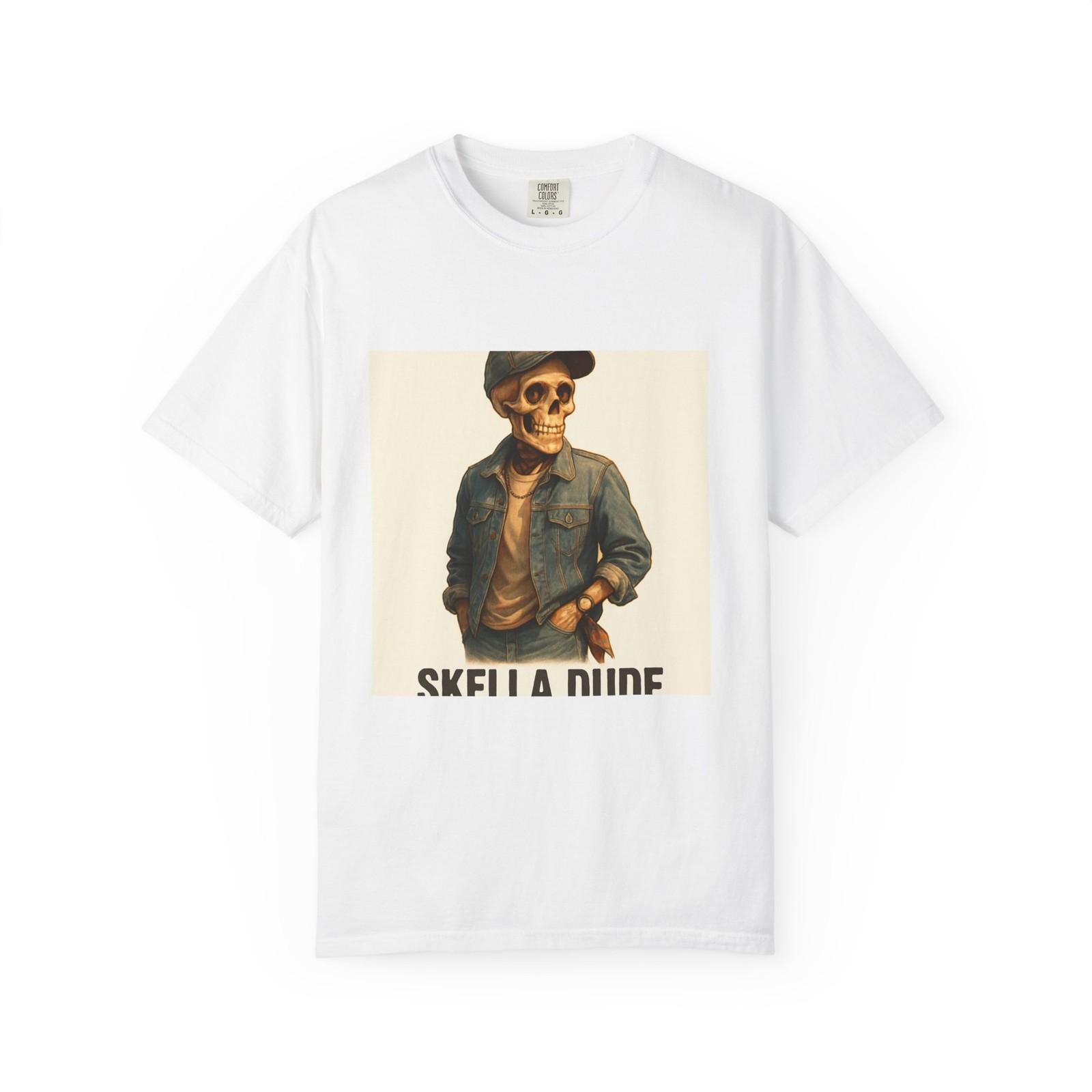 

Skella Dude Graphic T-Shirt, Unisex Skull Tee, Casual Outfit, Halloween [...] 5XL різнокольоровий