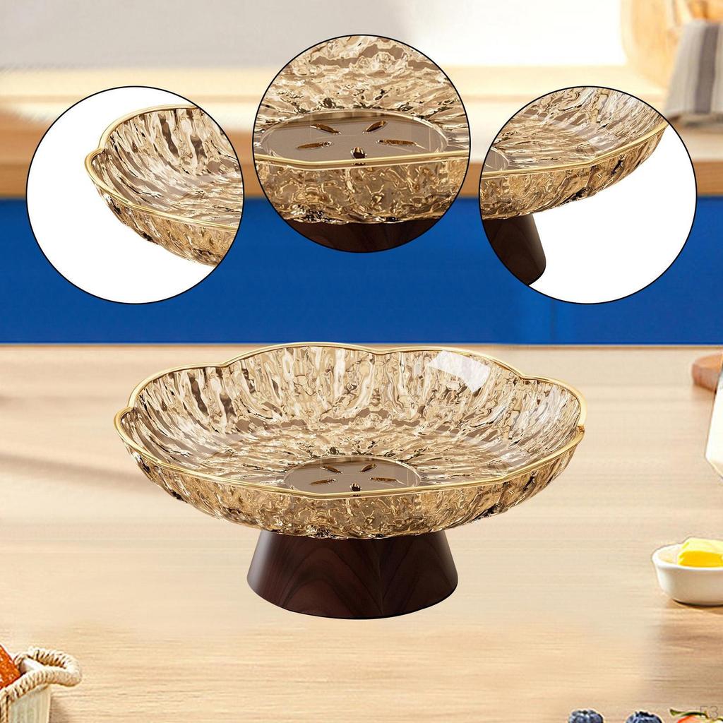 Decorative Pedestal Bowl Food Vegetable Holder Fruit Basket Storage Tray for Hotel