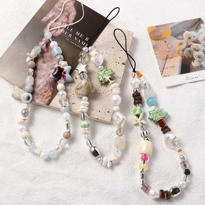 Acrylic Beaded Beaded Phone Strap Coconut Tree Smartphone Lanyard  Women Jewelry