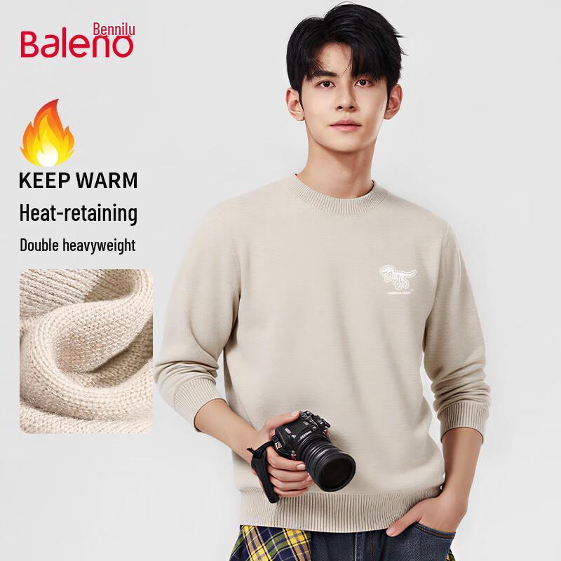 Baleno Herr Tungvikt Rundhalsstickad Tröja