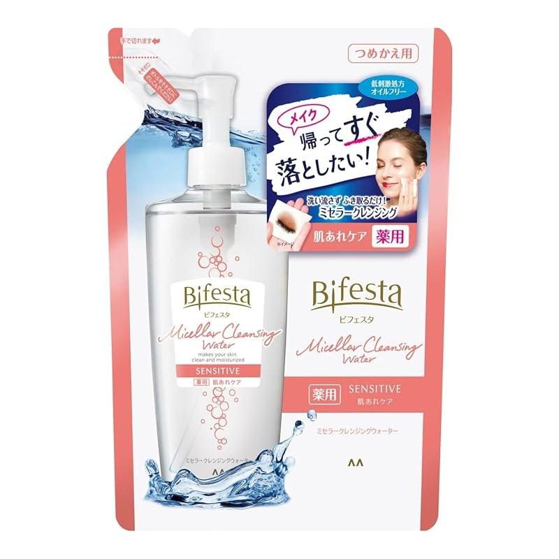 Bifesta Micellar Cleansing Water Sensitive Refill Wipe-off Type Toner-Derived Oil-Free Fragrance-Free 360ml, 1 pcs