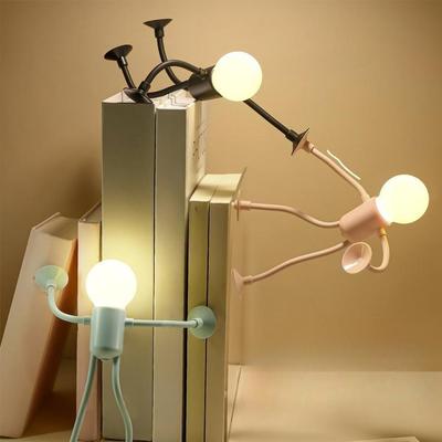 Changeable Shape Funny Sportsman Night Light Versatile Lamp Creative Fun Quirky Button Battery Desk Lamp Ornament Vacuum Suction