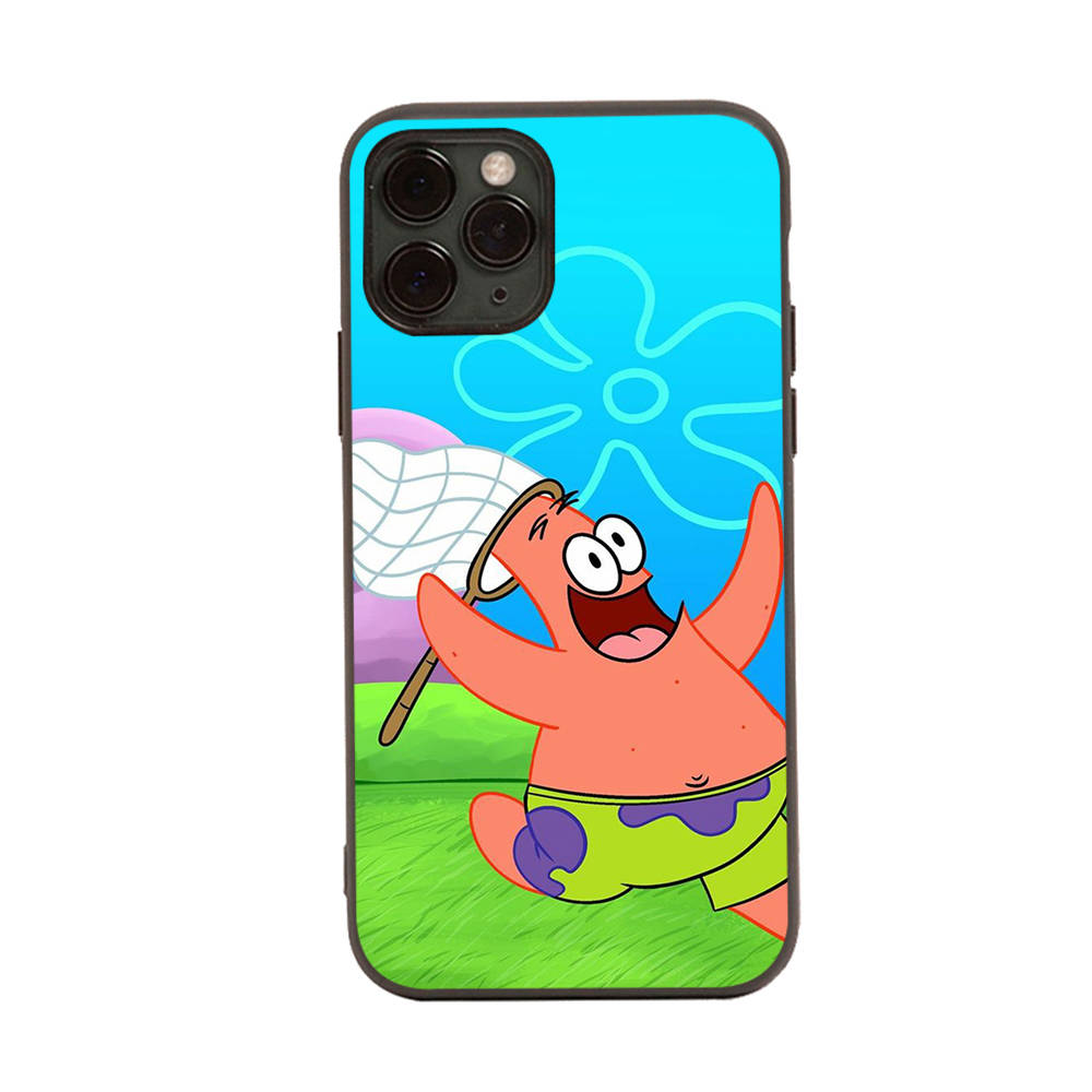 PB5 Patrick Star Black Sofe Case for iPhone 16 15 Plus 14 13 Pro 8 SE XR XS Max P30 Nova 5T Y5P Y6 Y7 Y8P Y9 Realme C30 C33 C31 VIVO Y36 V27