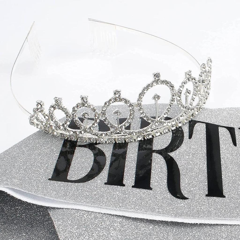 Stylowa Szarfa i Korona Urodzinowa - Opakowanie 2 Szt. | Prezenty Urodzinowe dla Najlepszej Przyjaciółki, Siostry, Nastolatki | Dekoracje Urodzinowe dla Dziewcząt