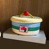 Yousheng Storage Box with Lid Dust-Proof Organizer Colorful Cotton Thread Container for Bedside Table Dressing