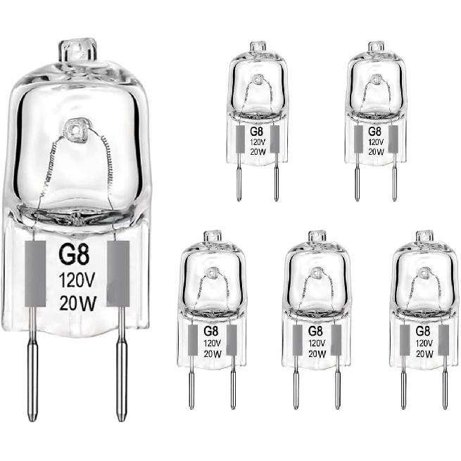 SDTC Tech 6 Pack Halogen Light Bulb for Whirlpool Microwave Oven, G9 120V 40W W10709921 Microwave Light Bulbs Compatible with Whirlpool KitchenAid