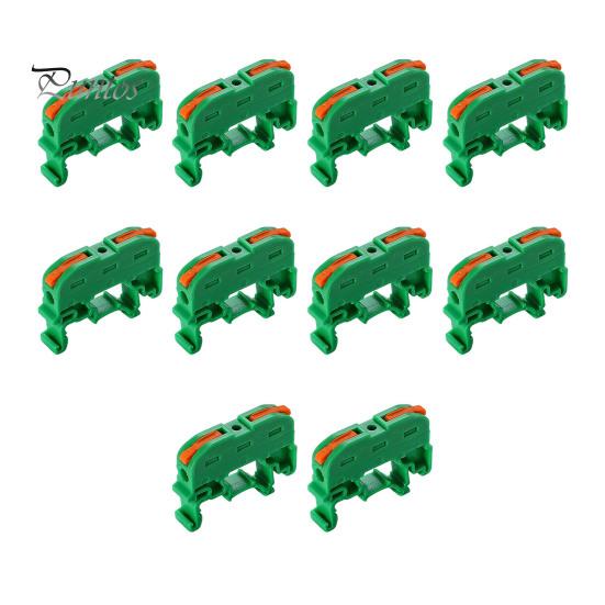 10Pcs KV121 Push-in Quick Terminal Block Din Rail Connector Universal Compact Fast Electrical Connector Stable Equipment Operation Terminal Block
