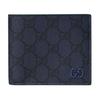 GG Supreme Ceramic Effect GG Detail Double Fold Design Leather Wallet Men Wallet Dark-Blue 768243-FAFBE-8447