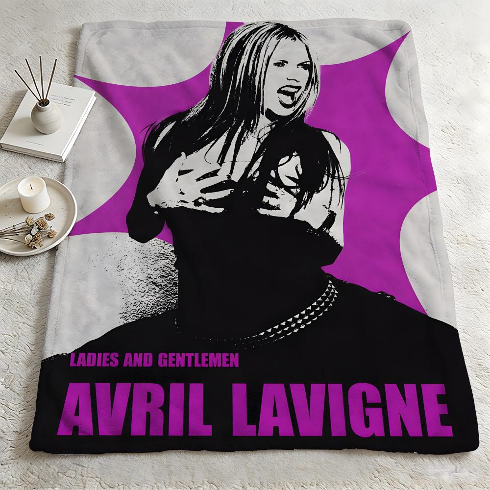 music AAvril Lavignee Throw Warm Soft Flannel Blanket Multiuse for Sofa Bed Camping Travel Nap