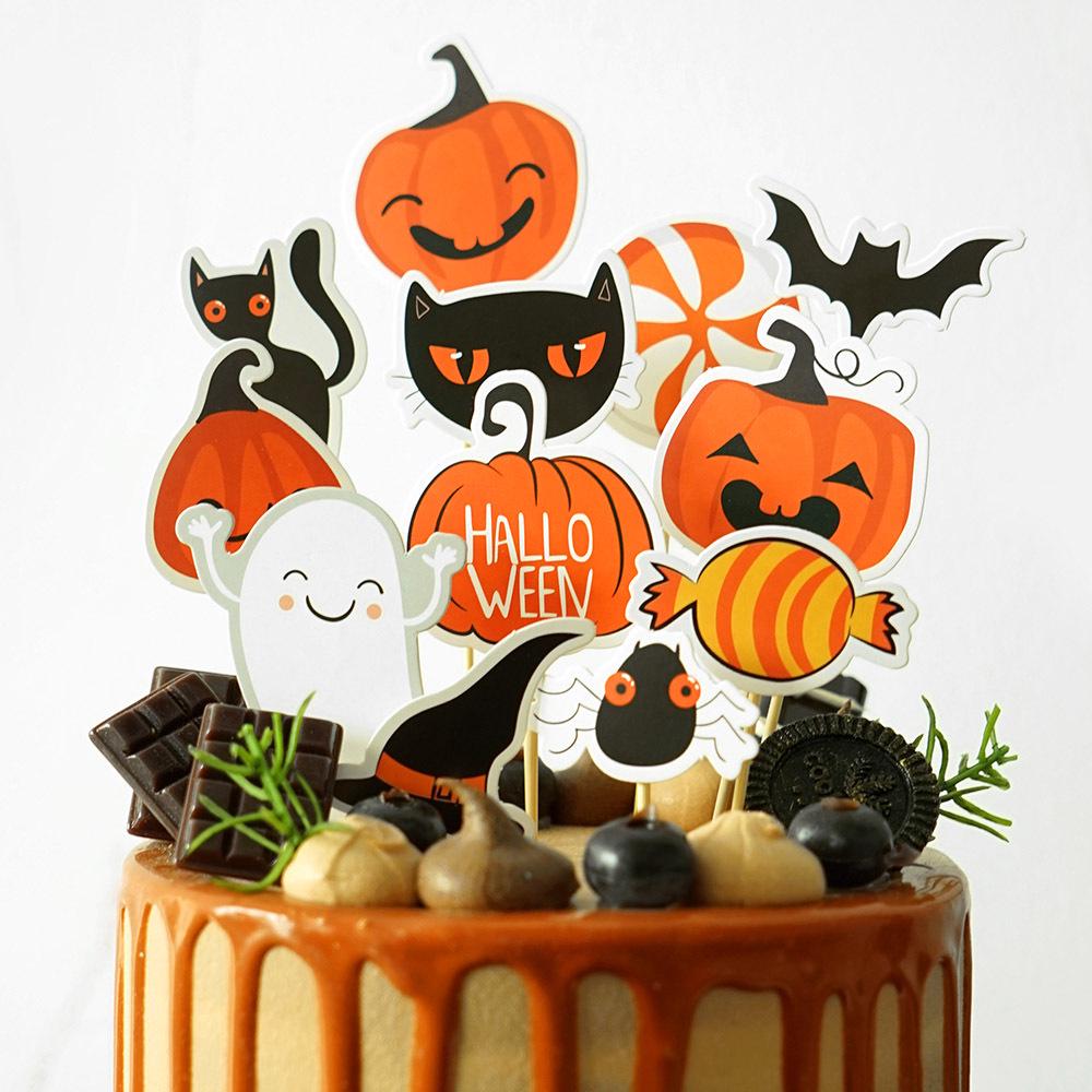 Dinosaur Cake Topper Set: 9-Piece T-Rex & Pterodactyl with Birthday Flag, Cartoon Design, Exquisite Packaging