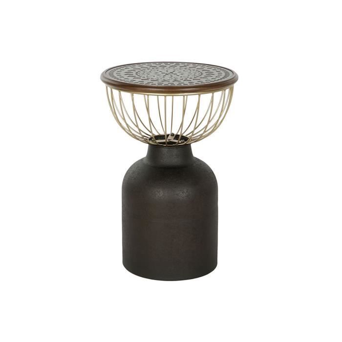 Table D'appoint - Sapin Et Métal - 43,5 Cm - Couleur NOIR