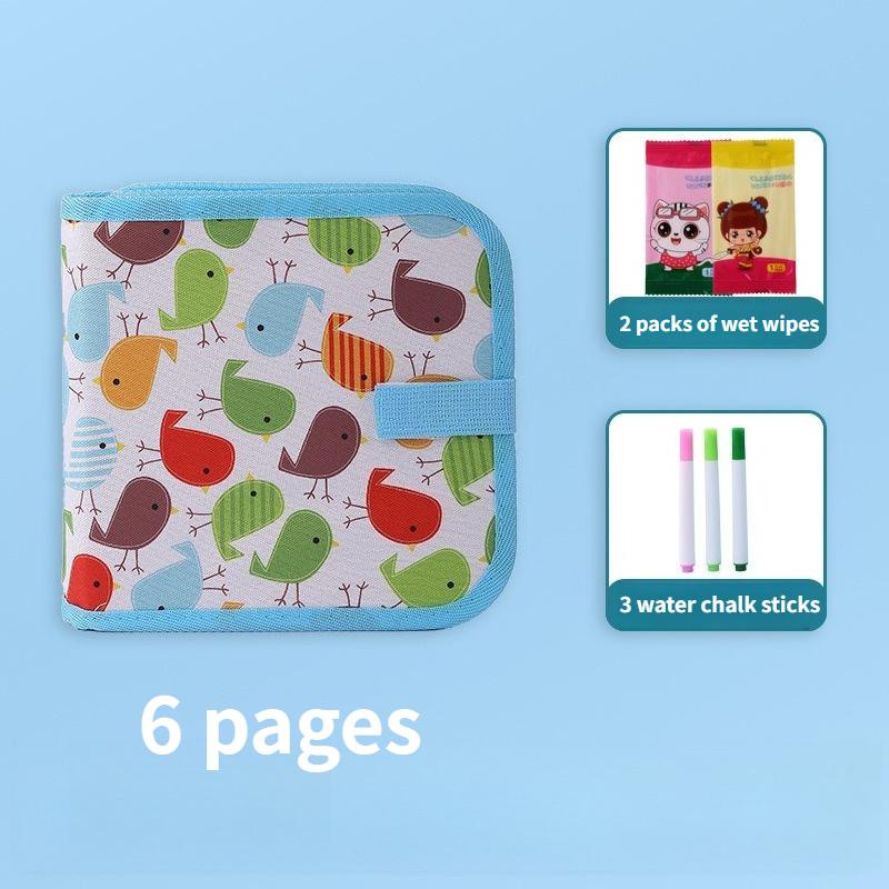 Löschbares Kritzelbuch für Kinder, Kleinkindspielzeug, wiederverwendbare Zeichenblöcke mit 12 Aquarellstiften, Vorschulspielzeug, Reise-Schreib-Malset