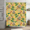 Colorful Floral Shower Curtain Bathroom Decor Yellow Green Pink White Flower Pattern 180x240cm Waterproof PEVA Fabric for Home U