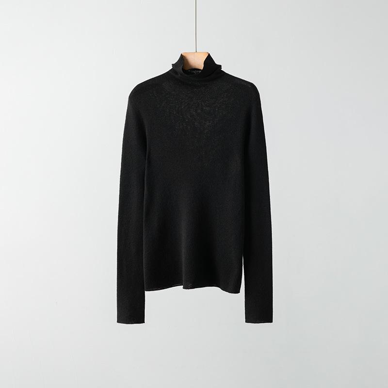 

Women s Slim Fit Cashmere Wool Turtleneck Sweater - Black L