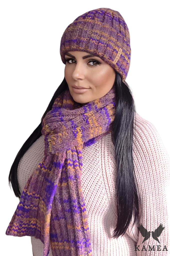 Hera Set Hat with Scarf Color Purple