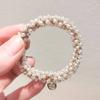 Imitation Pearl Hair Tie, Korean Hair Accessory, Beaded Elastic Band, Women's Hair Tie for Buns, High Elasticity