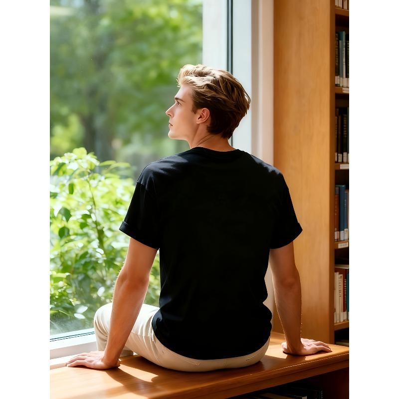 Europeiska storlekar Herr Calvin Grafisk T-shirt Rundhalsad Kortärmad Vardagskläder Bekväm Snygg för Vuxna Maskintvättbar Avslappnad Passform