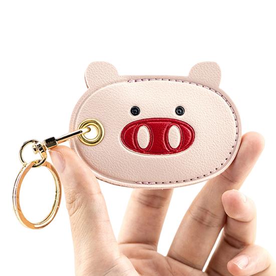 Cat Paw Shaped Pet Hair Keychain Faux Leather Pet Fur