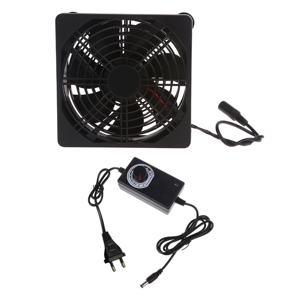 Ventola per Computer Alimentata a AC 110V 220V 3-12V 12CM Soffiatore d'Aria per Modem TV Box Ricevitore DVR Radiatore di Raffreddamento