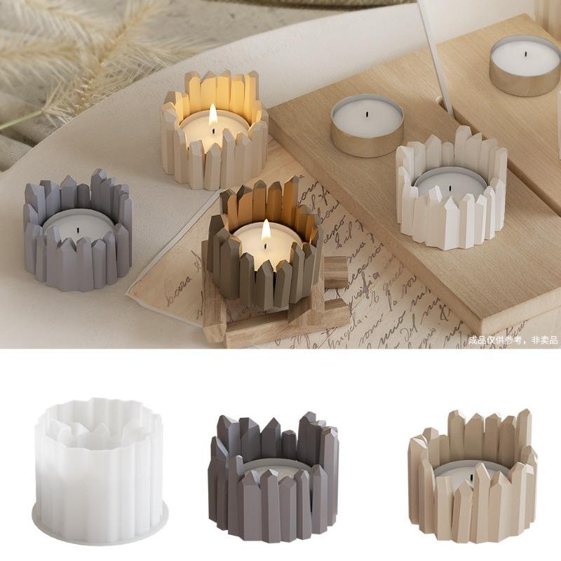 DIY úložný box na svíčky, cementová forma, křišťálová epoxidová úložná krabice, silikonová forma, ručně vyráběná kulatá forma na dózu svíček