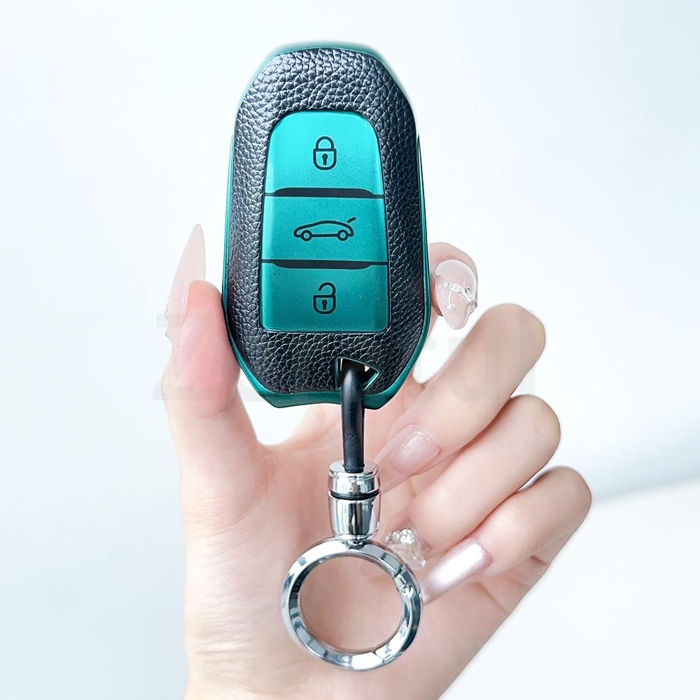For Peugeot 2008 3008 4008 5008 308 408 508 Citroen C1 C2 C4 C6 C3-Xr Grand Ds3 Ds5 Tpu Leather Car Smart Key Case Cover Shell