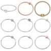 925 Sterling Silver Bracelet Set Snake Chain Rose Gold Gold Tone Heart Clasp Charm Bracelet for Women Gift