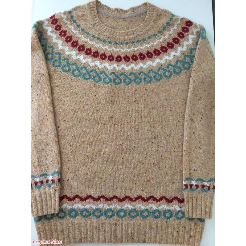 DAFIFY Women's Fashion Casual Geometric Print Fall Winter Long Sleeve O-Neck Sweaters