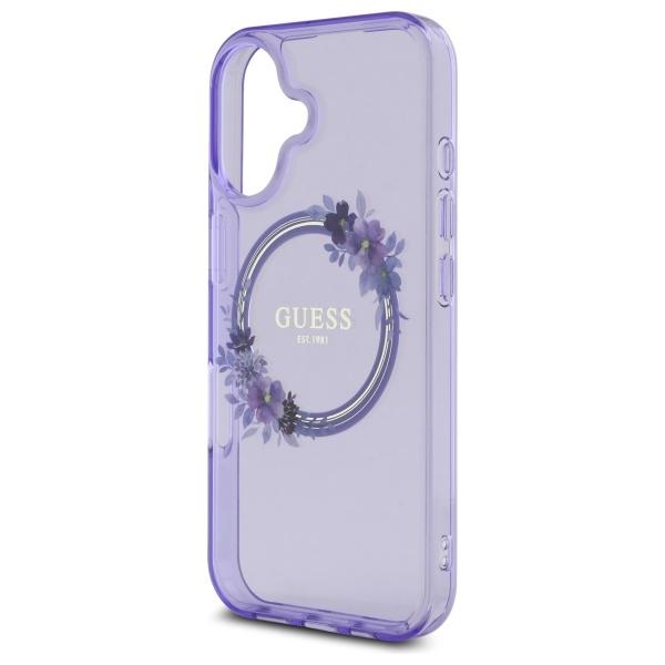 Guess Guhmp16Shfwfcu Iphone 166.1 Fioletowy/Purple Hardcase Iml Flowers Wreath Magsafe