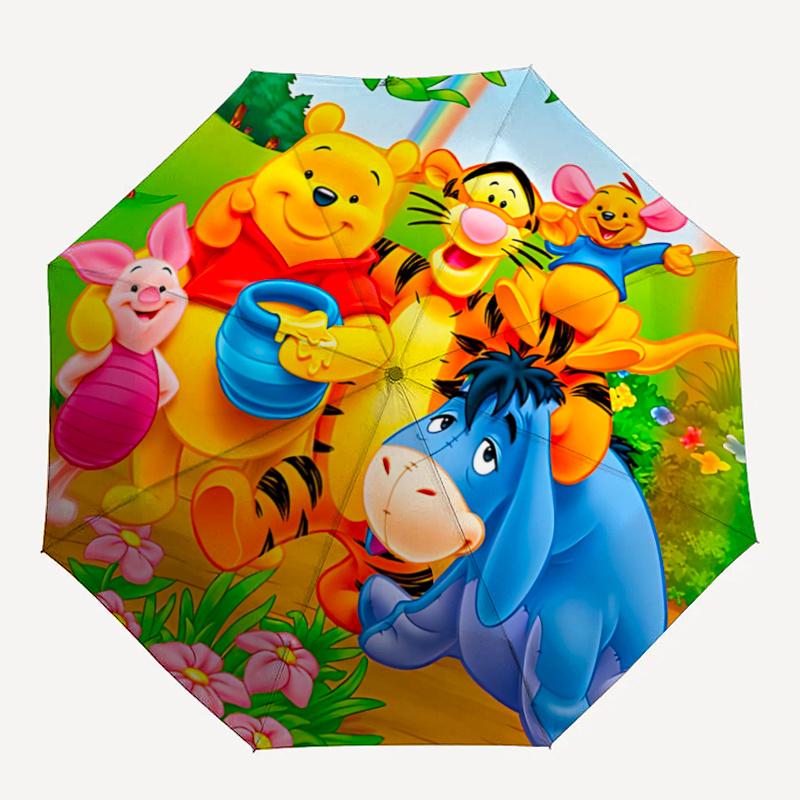 1pc Winnie the Pooh Friends Auto Open Close Umbrella, Portable Folding Design, 8-Bone Iron Frame Outdoor Umbrella, Festival Gift for Fans, T