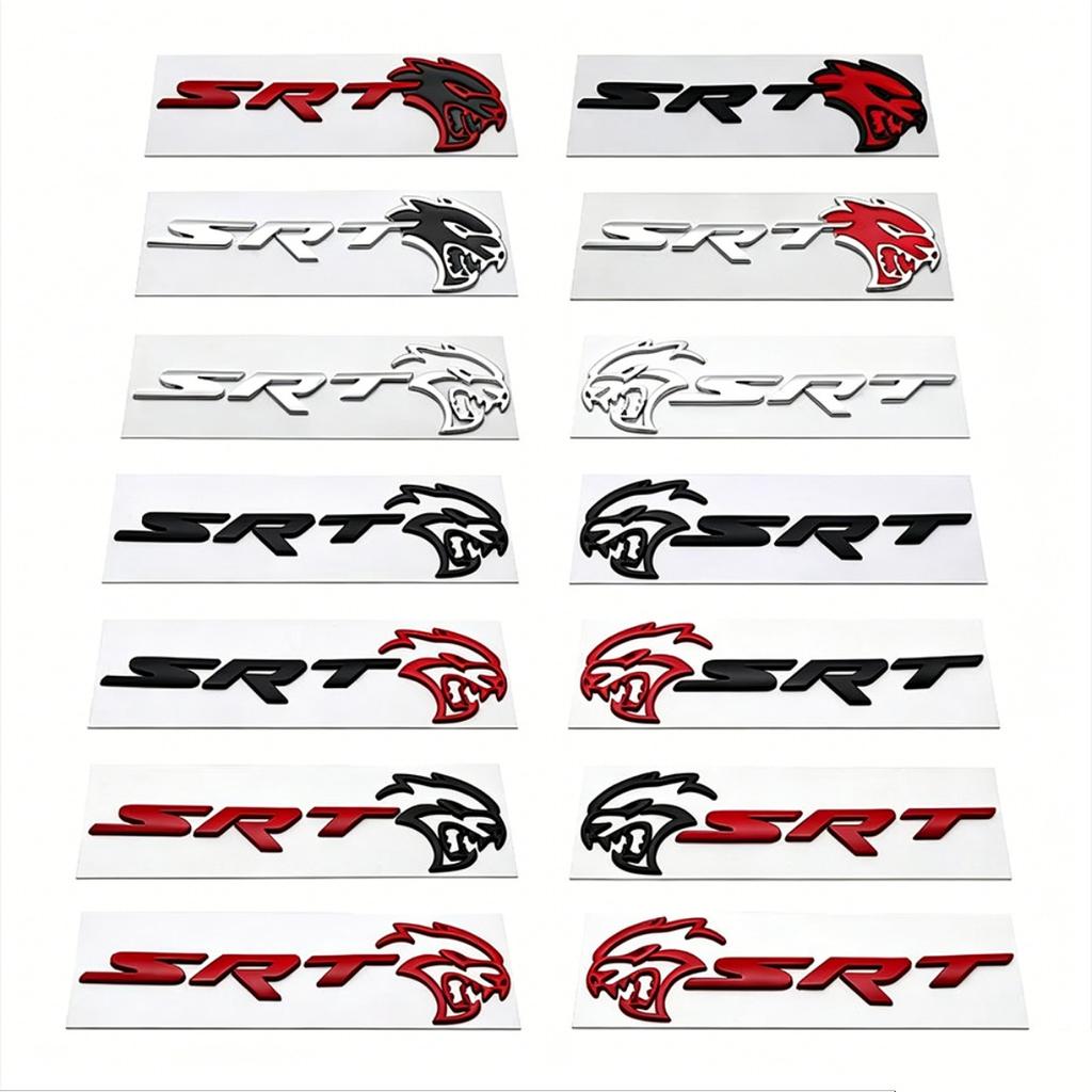 Emblema Metallo 3D SRT Hellcat Badge per Dodge Challenger Charger SRT Hellcat Decorazione Adesivo Decalcomania Lato Parafango Posteriore Auto