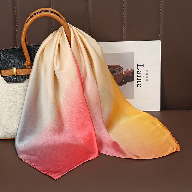 Foulard carré en satin de soie imprimé de luxe pour femmes, châle, hijab, foulard, ruban pour cheveux, bandeau, mode, bandana, nouveau