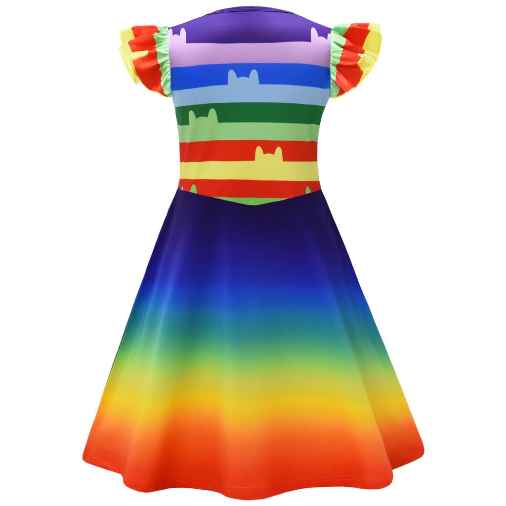 Gaby'S Doll House, Children'S Dress, Girls' Flying Sleeve Dress, Princess Dress + Bag 2696