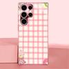New Cute girl plaid PhoneCase for Samsung Galaxy S26 S25 S24 S23 S22 FE Ultra Plus Built-in glass feel bare machine Men women