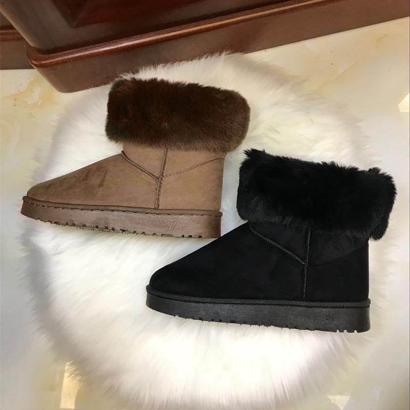 Snow boots women's winter fur to keep warm, thickened student short boots thick-soled velvet short tube women's cotton boots winter models