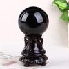 Natural Obsidian Crystal Ball Polished Black Stone Home Decor Ornament