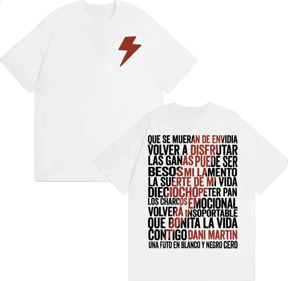 Dani Martin La Montana Rusa Album Merch T Shirt Men's Clothing Harajuku Hip Hop Street Tee Shirt Cotton Loose T-shirts